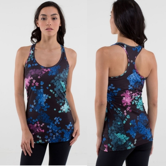 Lululemon Cool Racerback Tank In Floral Print Size 4 - Picture 1 of 8